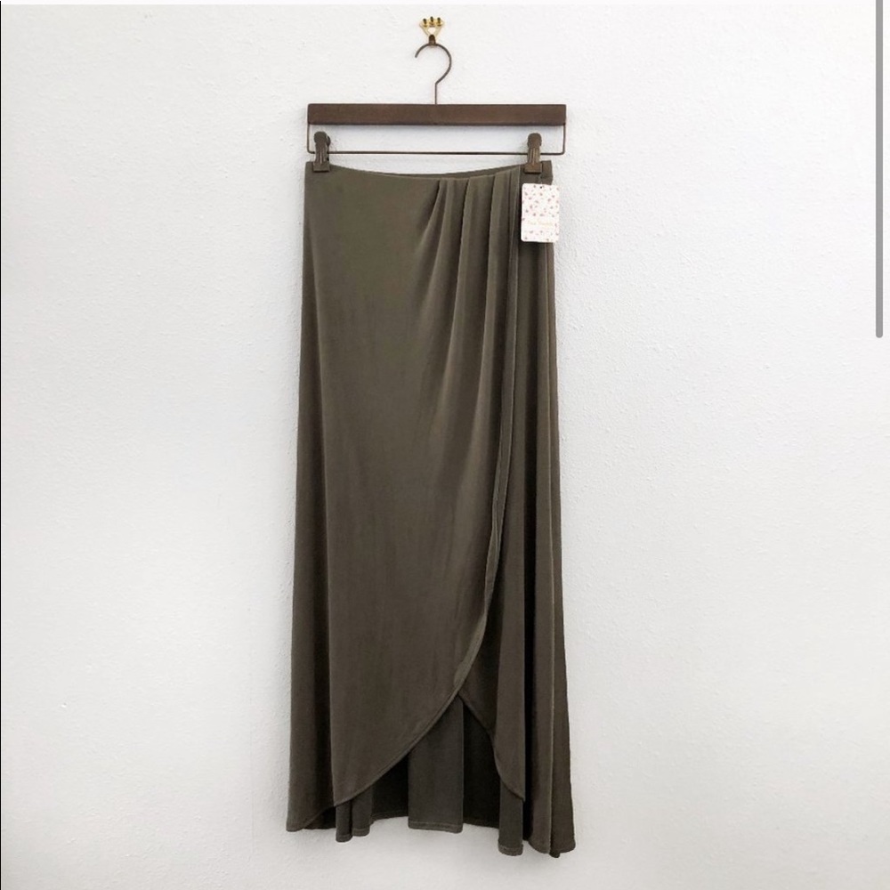 NWT Free People Smoke and Mirrors Faux Wrap Skirt